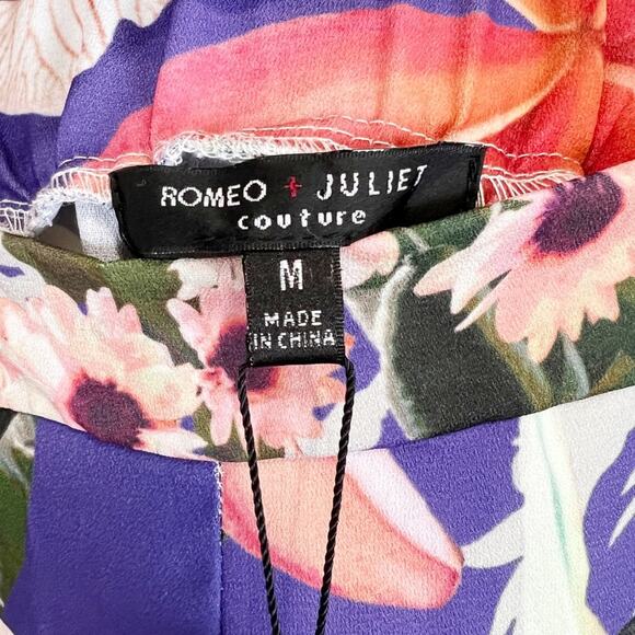 Romeo & Juliet Couture NWT Floral Print Wide Leg Palazzo Pants Size Medium - Picture 7 of 15